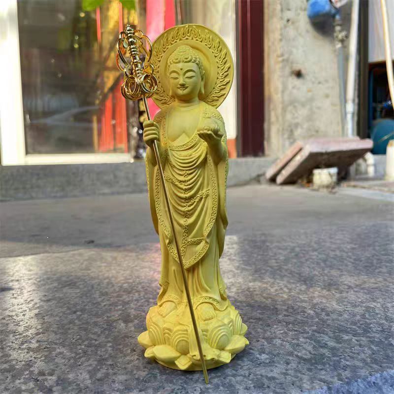 薬師如来立像 総高20cm 木彫仏像 木彫り 木製 薬師如来 SKLAD-KIRPICHA_RU