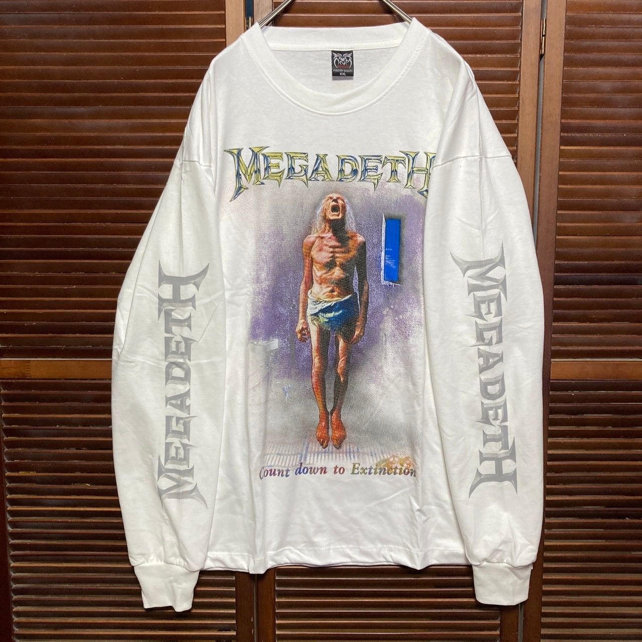メガデス MEGADETH 白 長袖 Tシャツ ロンT バンド ロングスリーブ
