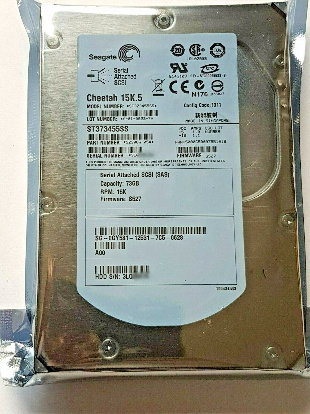 73GB SAS Seagate Cheetah 15K.5 ST373455SS 16MB HDD 3.5 Hard Drive