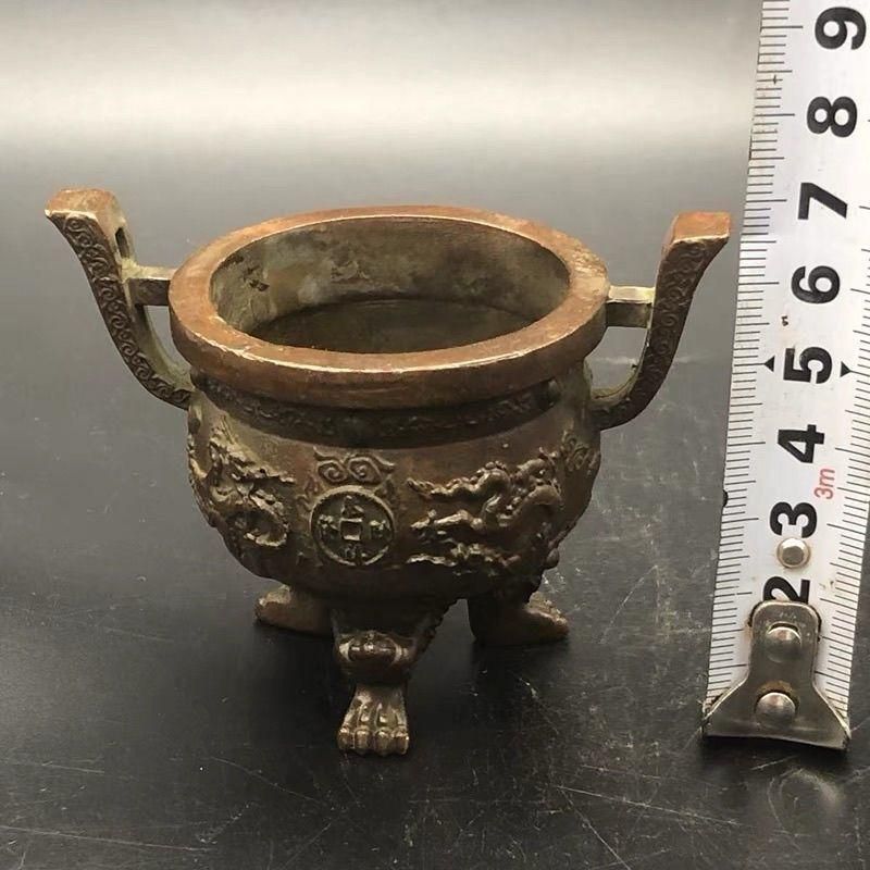 明治期 銅製 金工細工『遊龍唐草七宝繋文』香炉 獣双耳遊環付 茶道具/ 香道具 銅鼎 双龍香炉 三足炉 双耳瑞獣香炉 香道具 工芸品 置物 - メルカリ