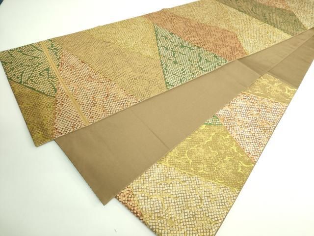 平和屋着物□極上 西陣 川島織物 六通柄 本袋帯 切嵌鹿の子文 金糸