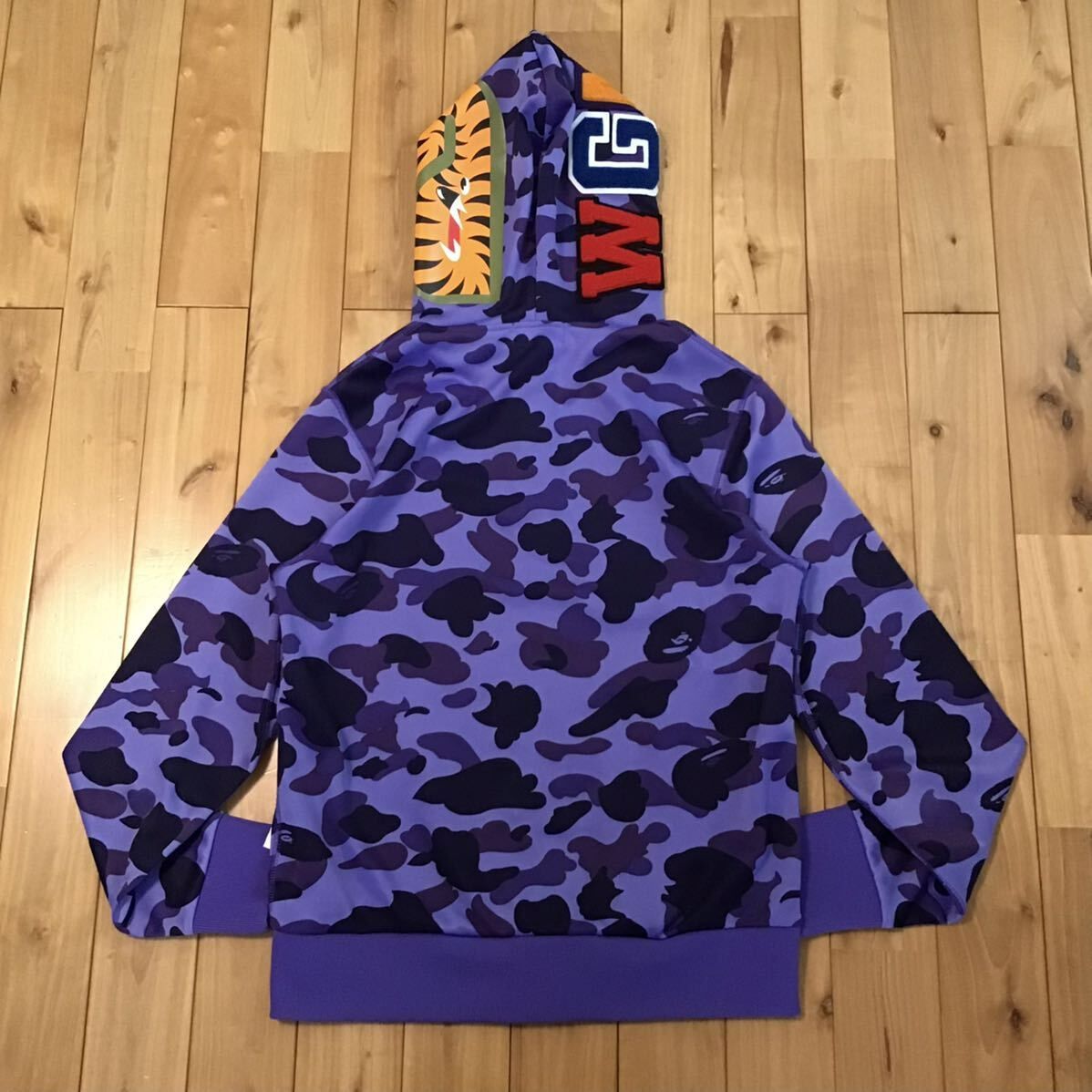 Purple camo ジャージ シャーク パーカー Mサイズ Jersey shark full zip hoodie a bathing ape  BAPE エイプ ベイプ 迷彩 - メルカリ