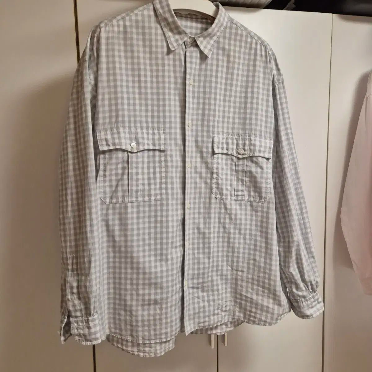 ポータークラシック ロールアップ ギンガム グレー シャツ XXL
