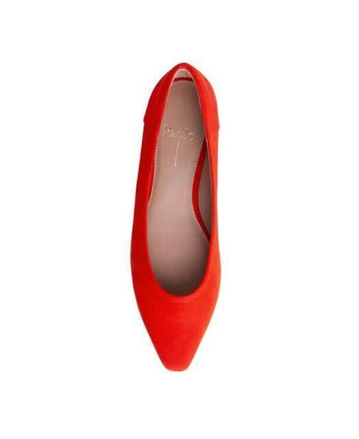 送料無料 リネアパウロ レディース パンプス シューズ BECKY | Low Block Heel Pumps Crimson suede