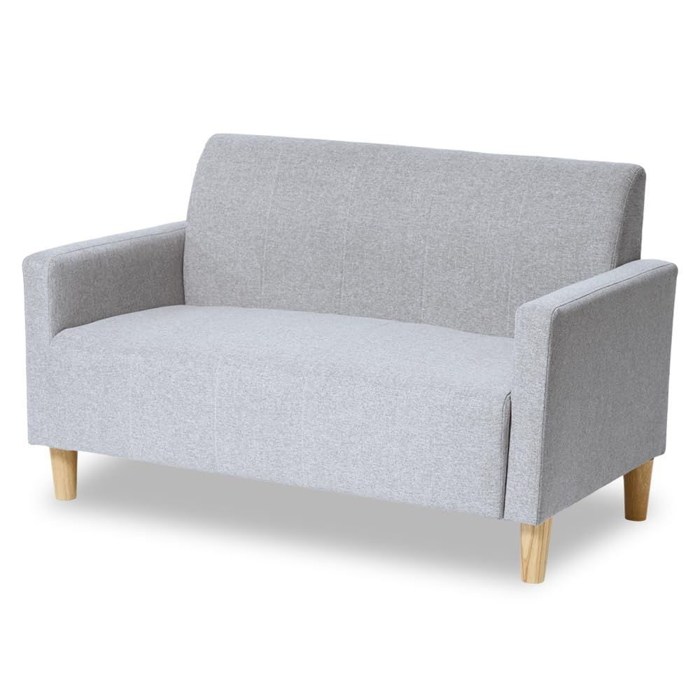 ソファ 2人掛け 幅110cm 高さ12cm ロボット掃除機も通れる アイリスプラザ かんたん組立 1人用にも アッシュグレー FBS-2P