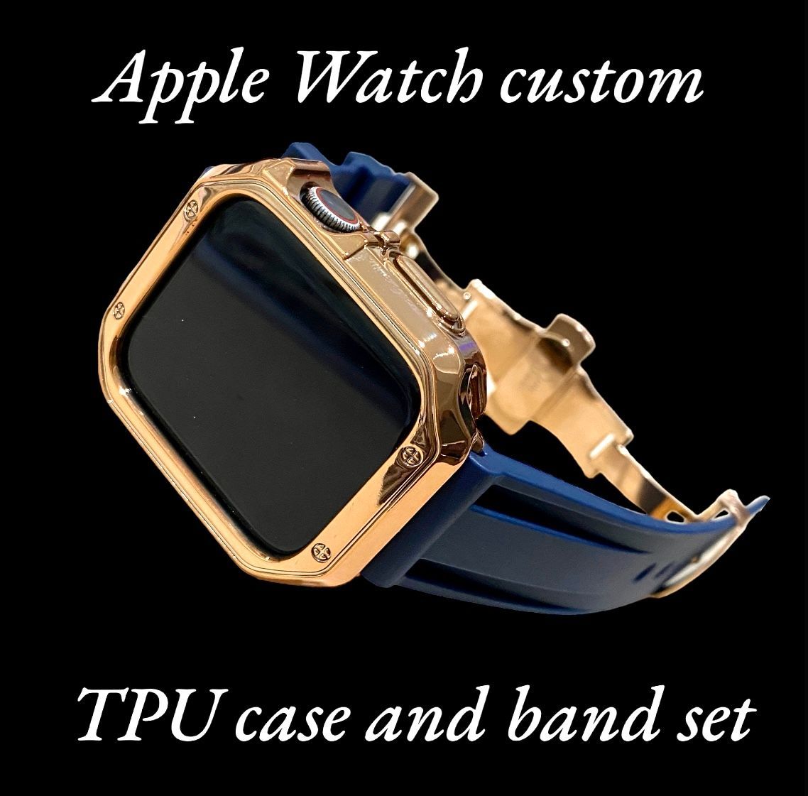 Rn カスタム セット アップルウォッチバンド ラバーベルト Apple Watch カバー ケース メンズ レディース 38mm 40mm 41mm  42mm 44mm 45mm キラキラ 極艶コーティング シリコンバンド URA☆WWW☆ メルカリ