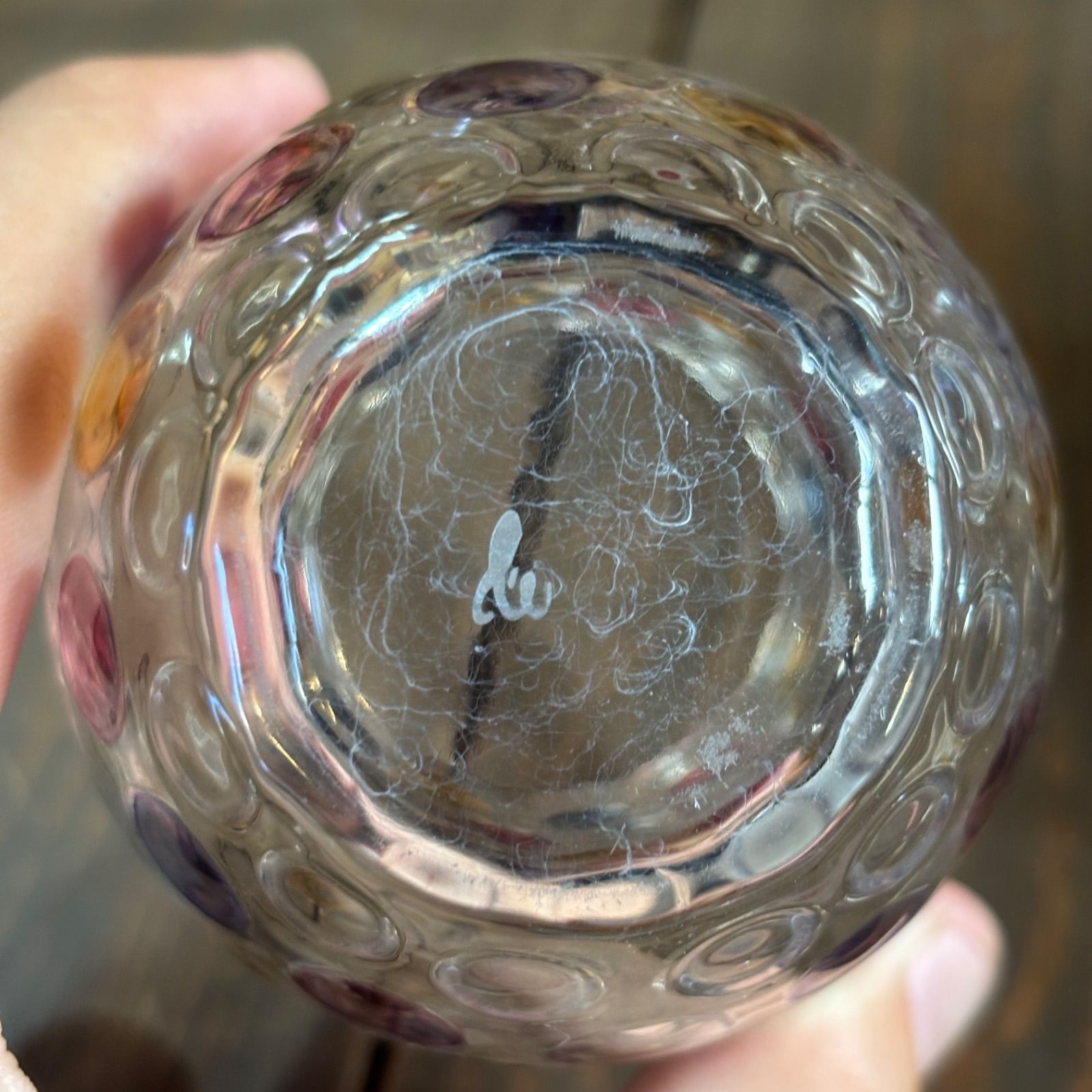 ボヘミアグラス グラス 5個セット カラフル ドット柄 食器 ガラス工芸
