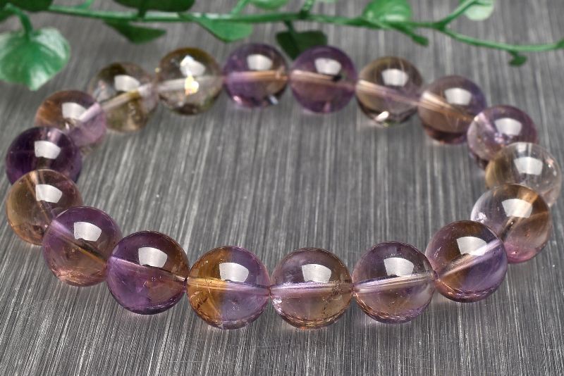 1点物 AAA バイ アメトリン 11mm ブレスレット パワーストーン 天然石 _U7342