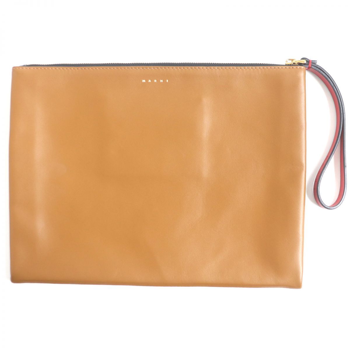 極美品▽MARNI マルニ Pochette PHMO0003U1LV589 ロゴ入 レザー 