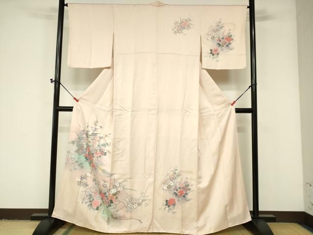 平和屋着物●訪問着　几帳花松文　金彩　ロング丈　正絹　逸品　DAAZ2982op 平和屋着物□訪問着 几帳草花文 暈し染め 金彩 正絹 逸品 DAAO7982cm