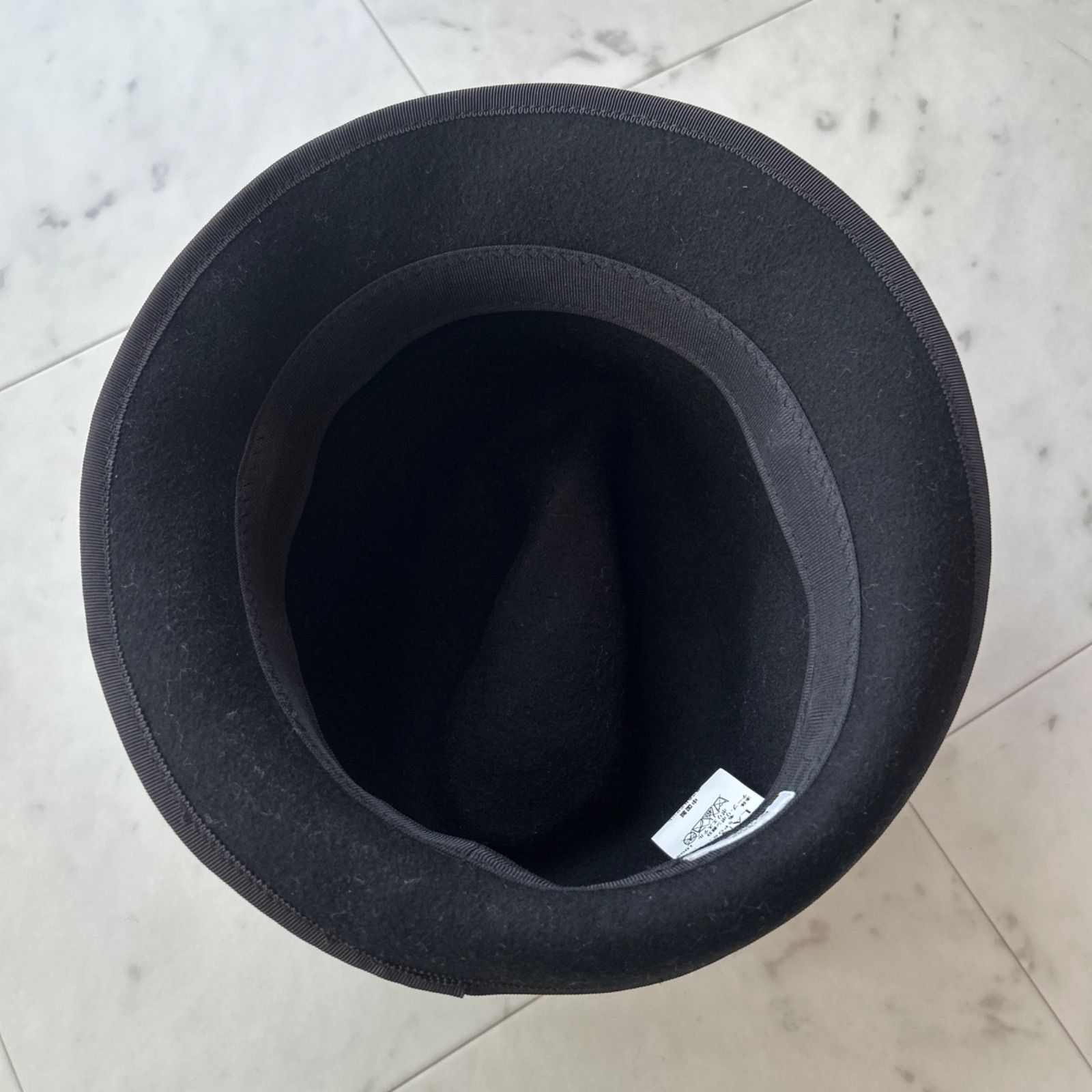 LANVIN sport ランバン リボン ビジュー付き フェルトハット ウール 中