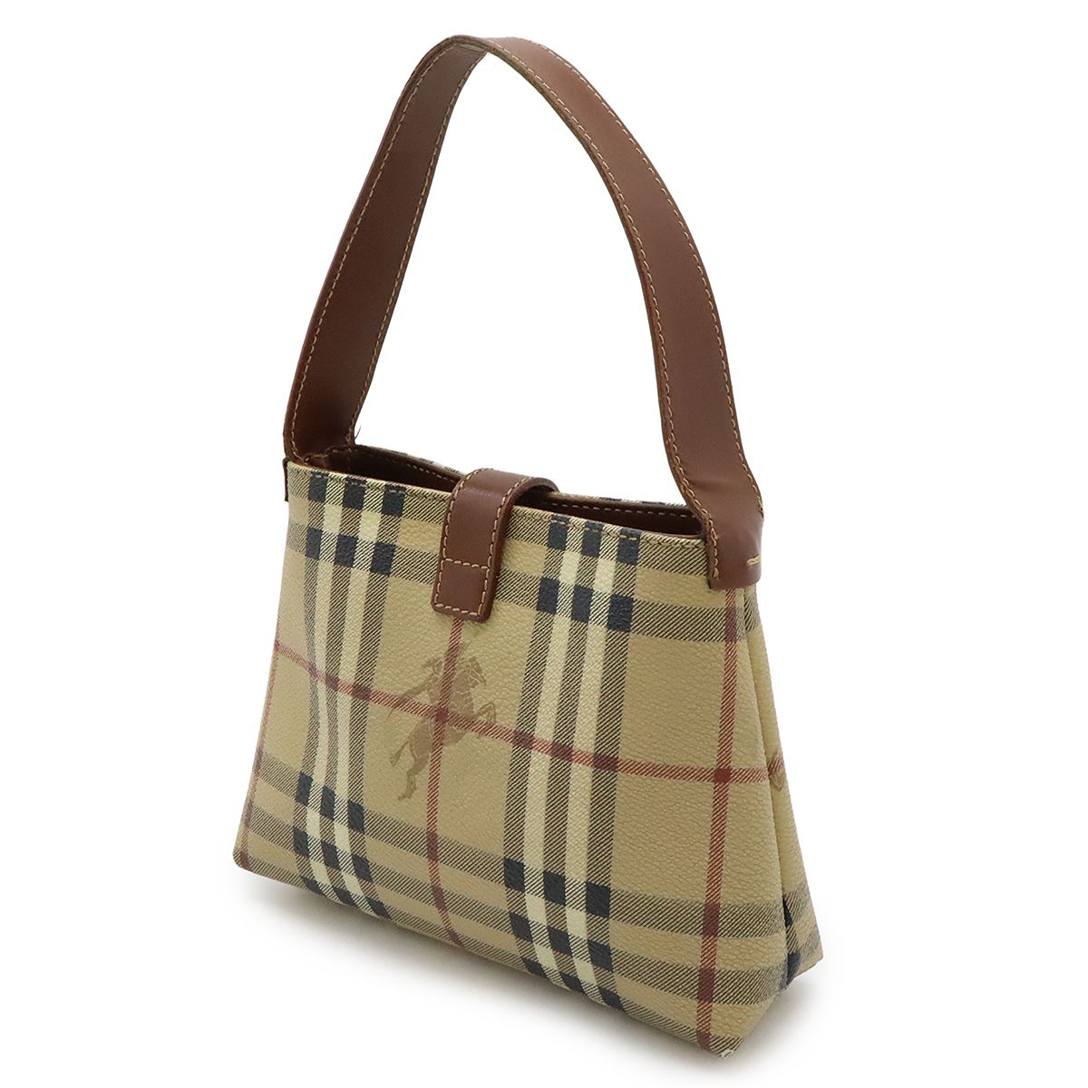 美品 正規品 バーバリー ノバチェック ハンドバッグ シャドーホース ベージュ BURBERRY バーバリー ノバチェック シャドーホース ハンドバッグ