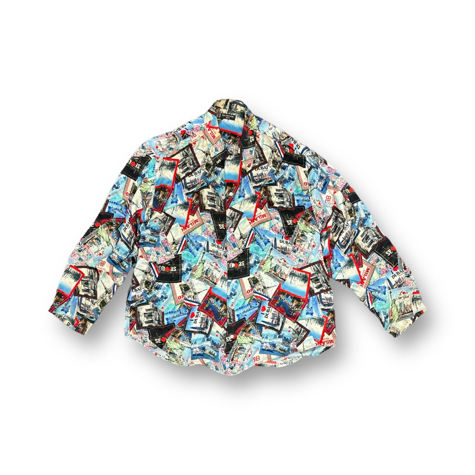 国内正規 Balenciaga 22SS 総柄シルク アロハシャツ 長袖 バレンシアガ