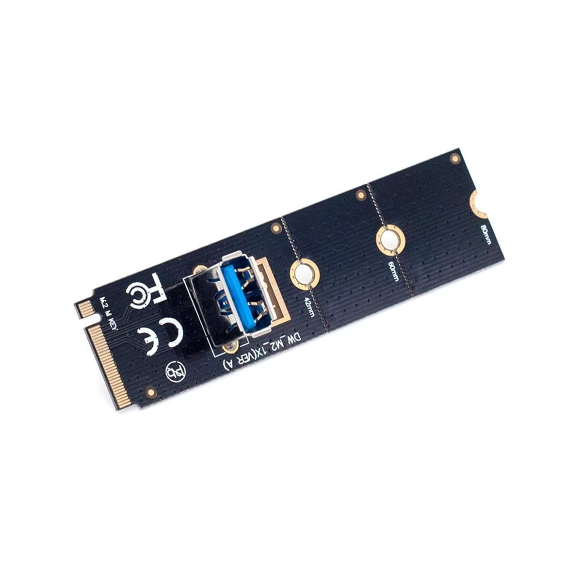 新品 NGFF M.2 to USB 3.0アダプターカード、PCIe用M2 to  USB3.0カード、Pci-Eコンバーターカードマイニングライザーカード2280 2260 2242  M.2-Mキー、ビットコインライトコインマイニングマイナー用PCI-Eライ