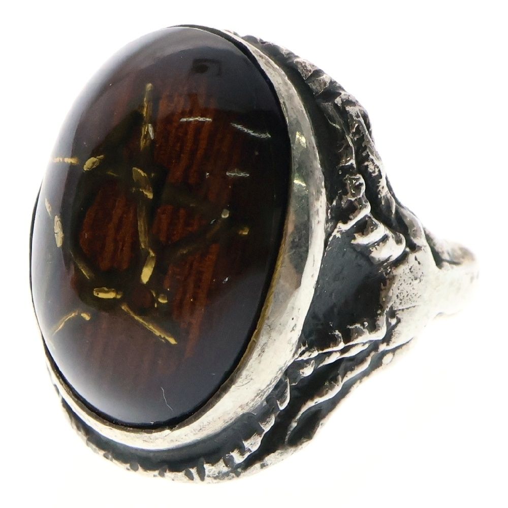 ALEX STREETER アレックスストリーター Angel Heart Ring エンジェルハート スティックスター リング 指輪 17.5号 ブラウン|シルバー