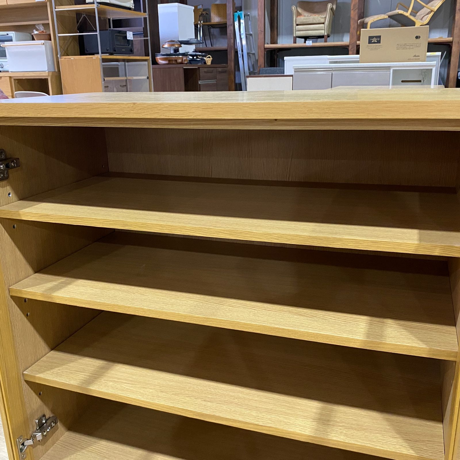 無印良品　キャビネット　オーク無垢材　2/2 無印良品/木製キャビネット2/オーク 木製キャビネット・木扉・オーク材