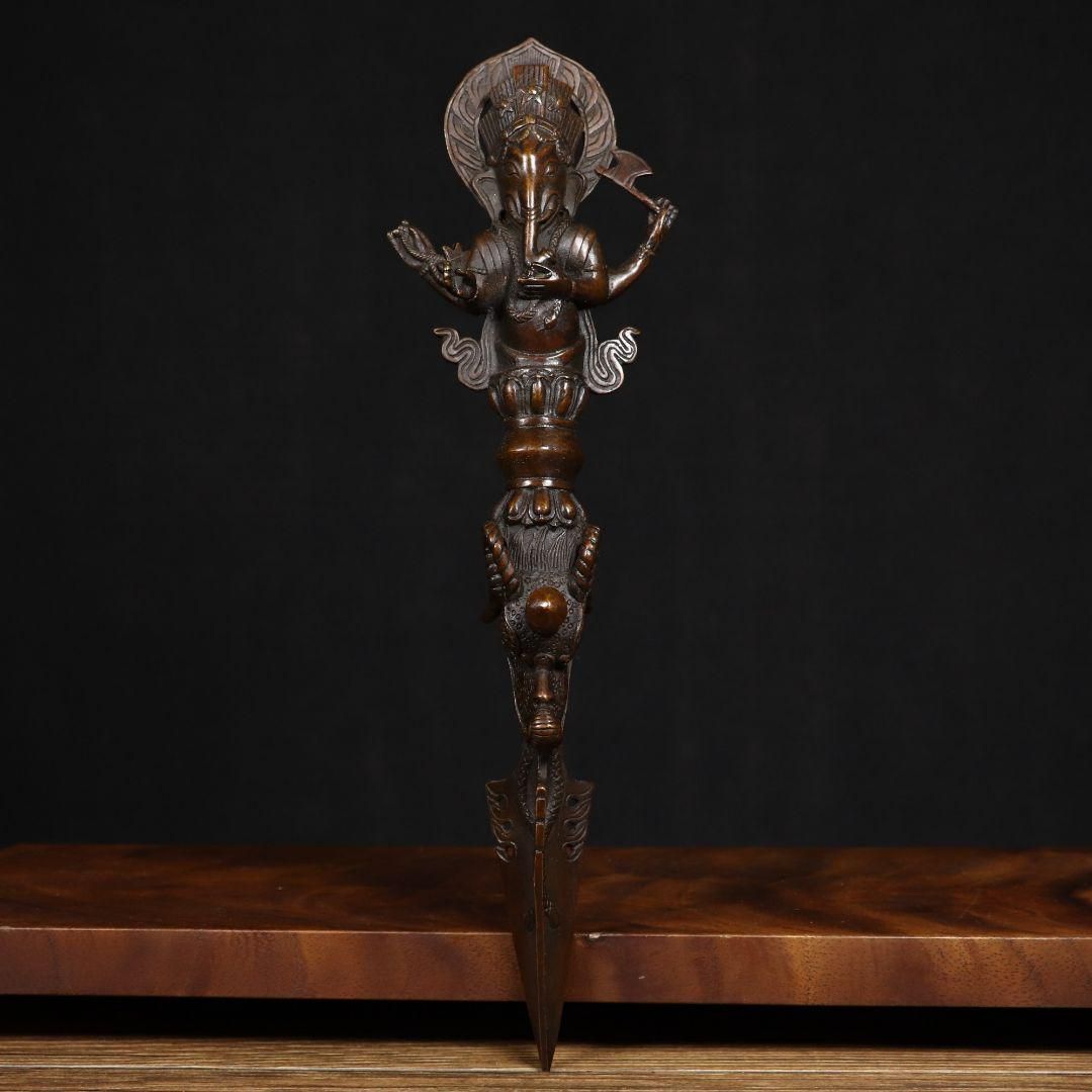 銅製 法器 象鼻金剛降魔杵 招財 辟邪 開運 装飾品 工芸品 置物 銅製 法器 象鼻金剛降魔杵 招財 辟邪 開運 装飾品 工芸品 置物