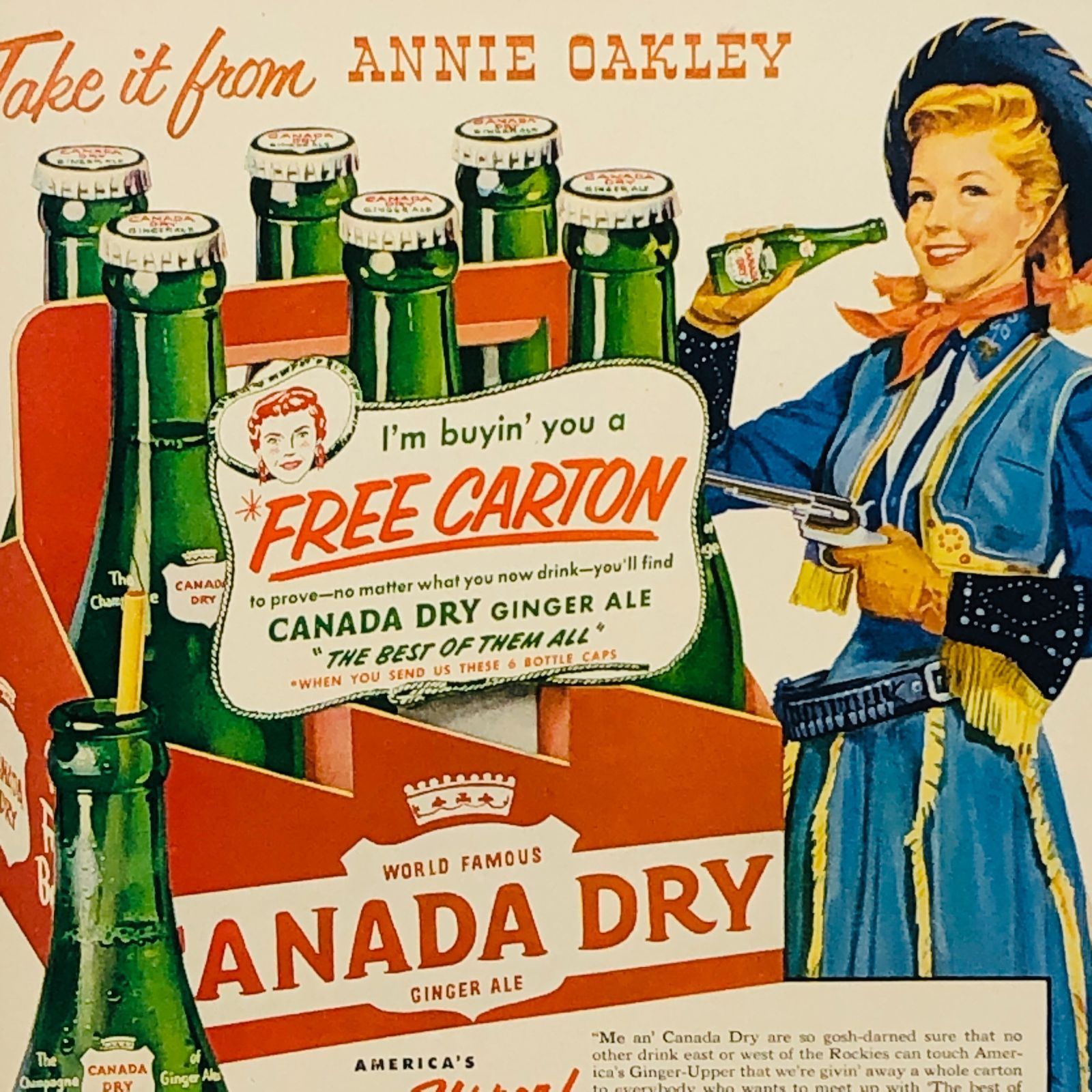 ビンテージ 広告　ポスター フレーム付　当時物　『 カナダドライ (Canada Dry) 』　1950's　オリジナル アメリカ 輸入雑貨　 ヴィンテージ　雑誌　アドバタイジング レトロ ( AZ1665 )