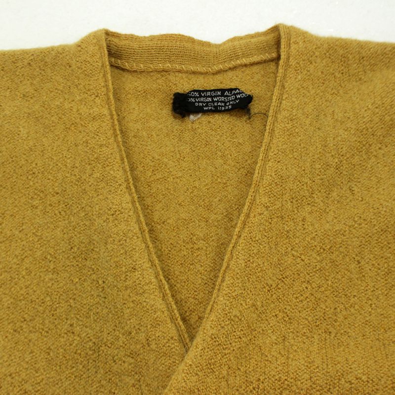 60s vintage 無地 アルパカ ニットカーディガン メンズ XS~S