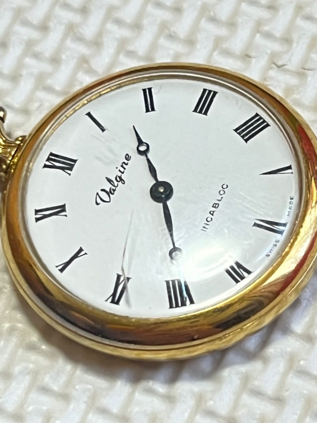 稼動品 Valgine INCABLOC 手巻き 懐中時計 アンティーク ゴールド