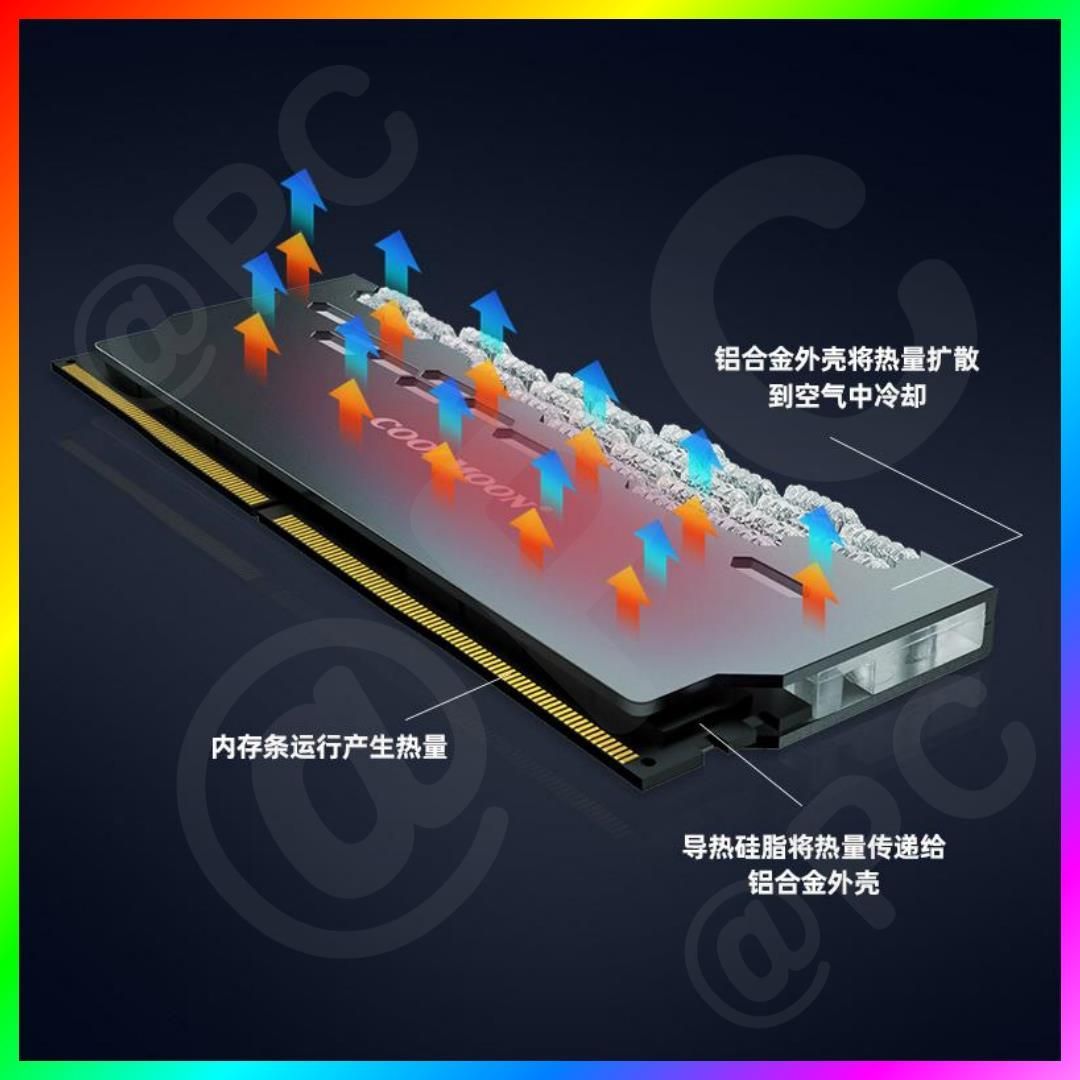 【新品・箱無】【赤】COOLMOON RA-2 ARGB 5V3ピン メモリー用ヒートシンク２個セット DDR3 DDR4