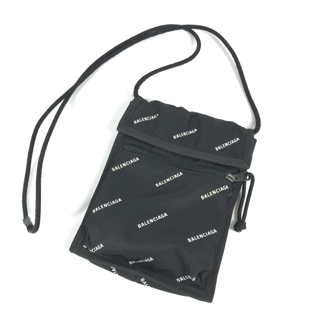 バレンシアガショルダーバッグエクスプローラーレザー黒ブラック斜め掛け