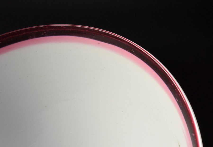 創造 蔵C8008a レトロ ガラス電笠 縁赤 ランプシェード 人気アイテムお得に購入！