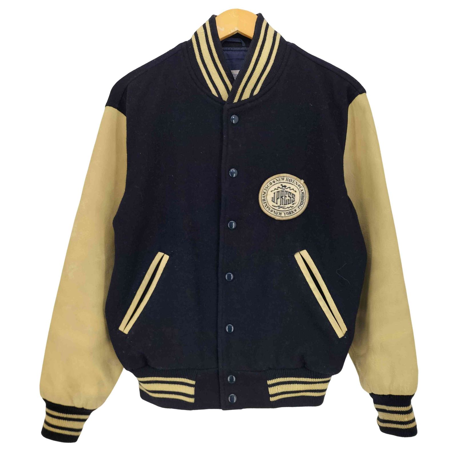 J.PRESS スタジャン L グレー/ブラック メルトン カウレザー スタジャン / J.PRESS MEN | ファッション