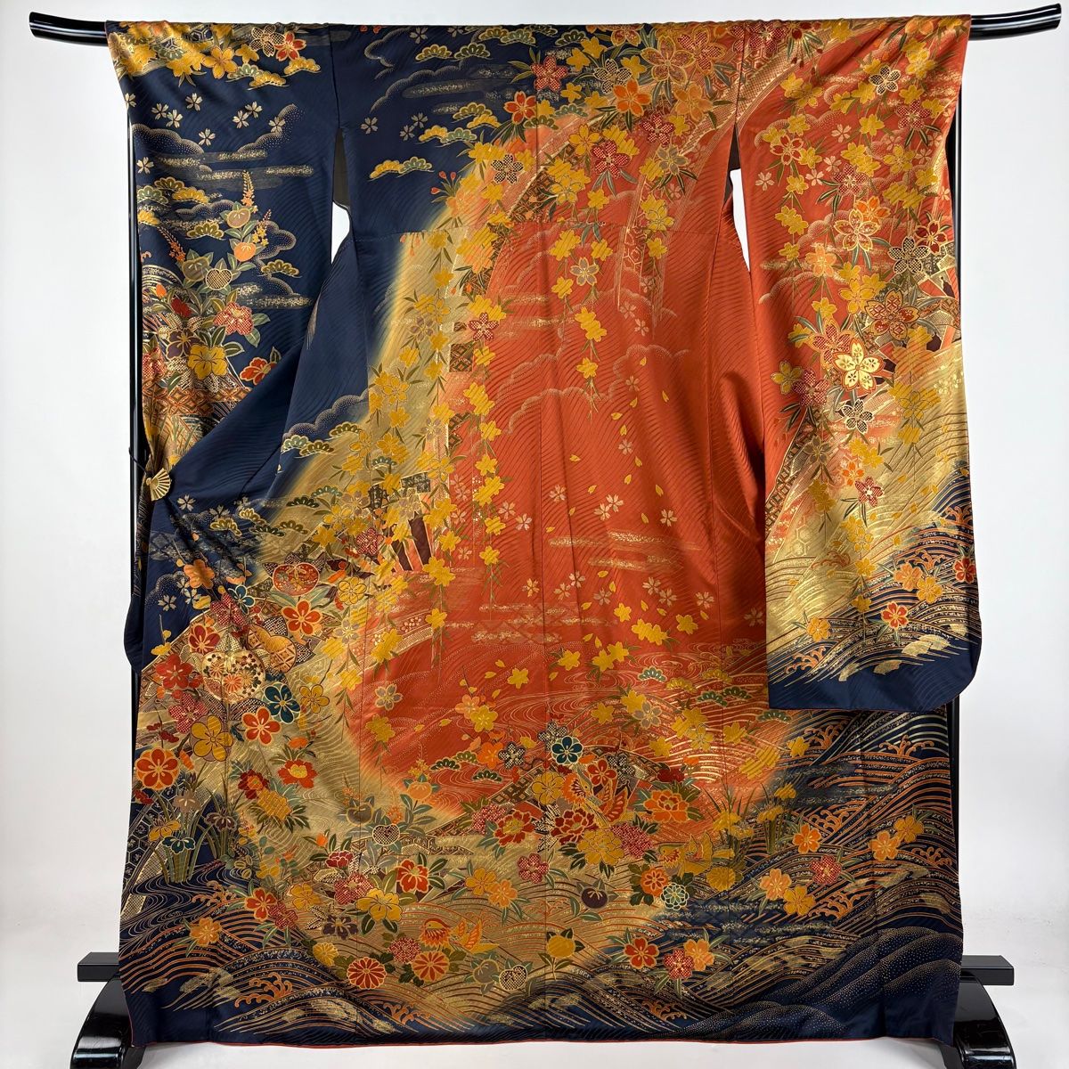 さんぺい【身丈166.5cm裄68.5cm】振袖フルセット【正絹】 楽天市場】振袖 身丈165cm 裄丈69.5cm L 袷 袋帯フルセット 扇