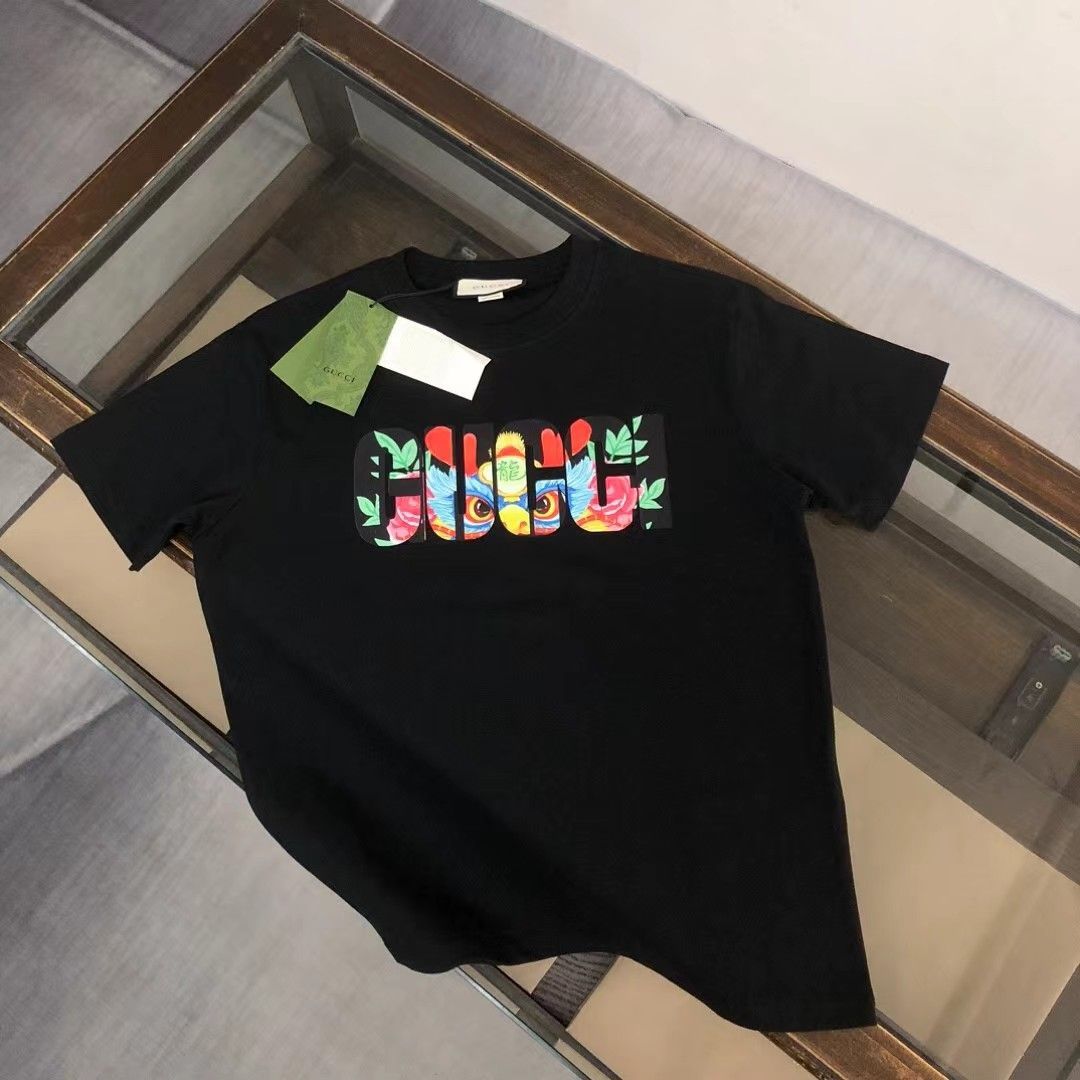 新品 Gucci グッチ 龍年限定ラウンドネックアルファベットプリント半袖Tシャツ XS ~ L