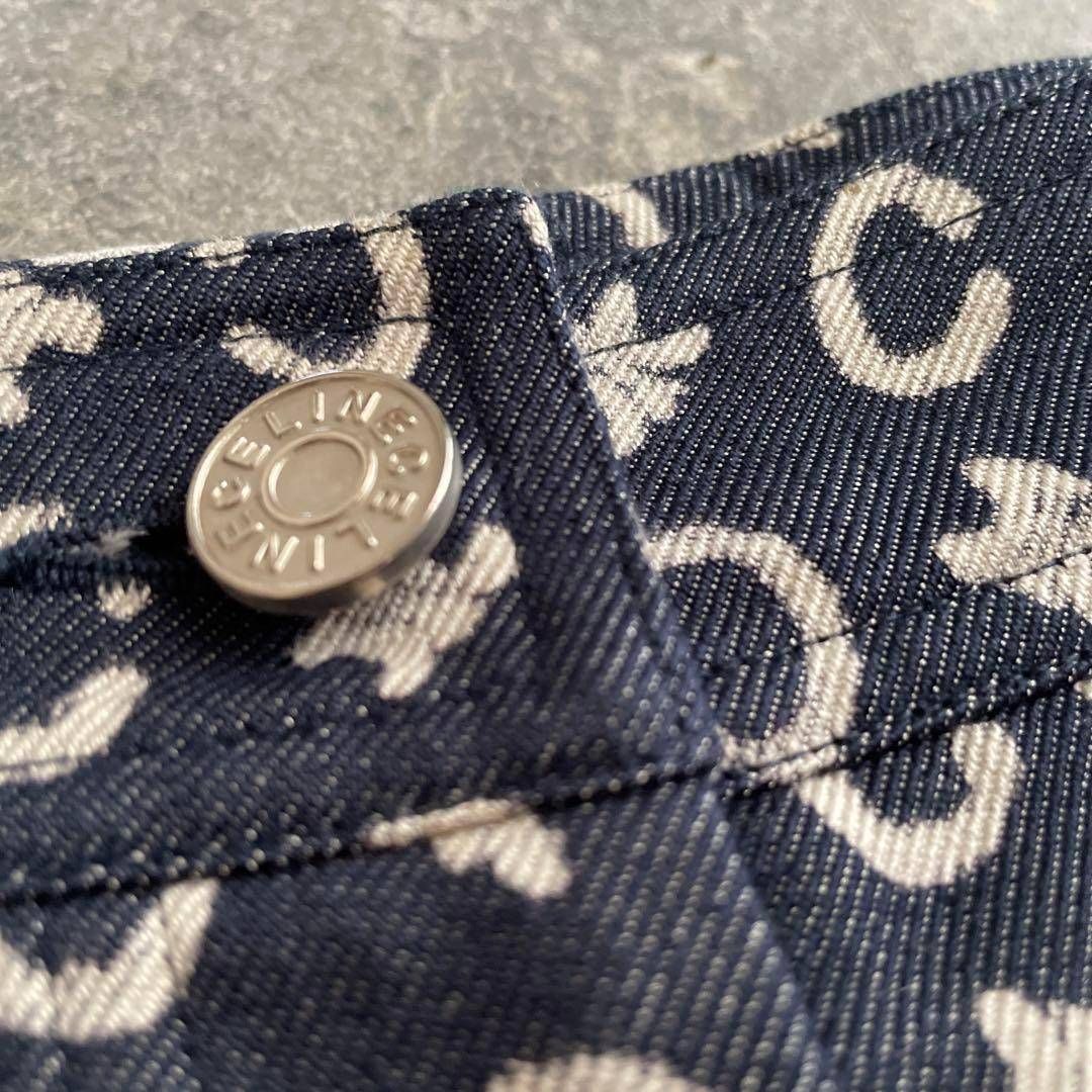 P セリーヌ CELINE マカダム 総柄 デニム パンツ ボトム ズボン 38