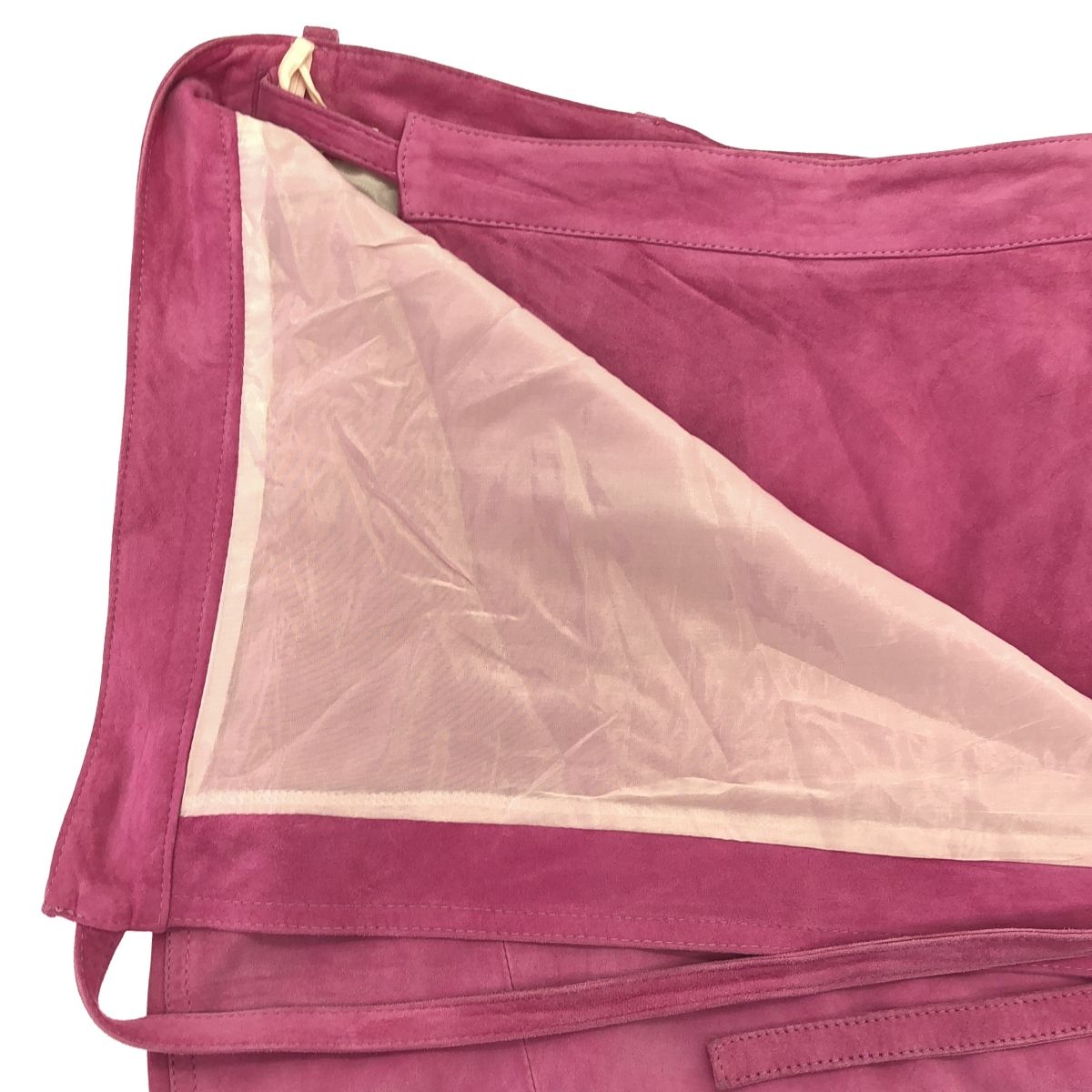 JIL SANDER ジルサンダー スウェードレザーラップスカート ピンク 34  