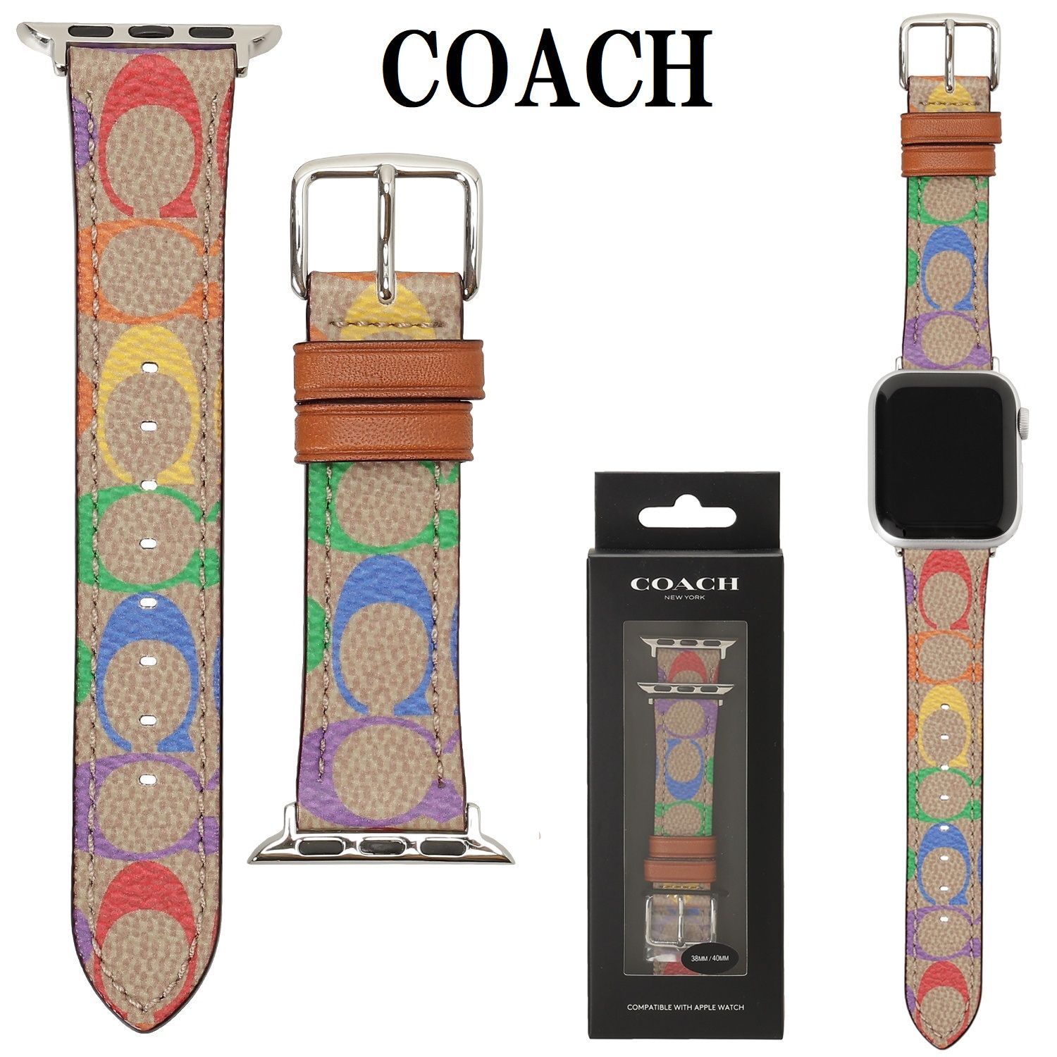 COACH アップルウォッチ 交換バンド 替えベルト 38mm 40mm マルチ