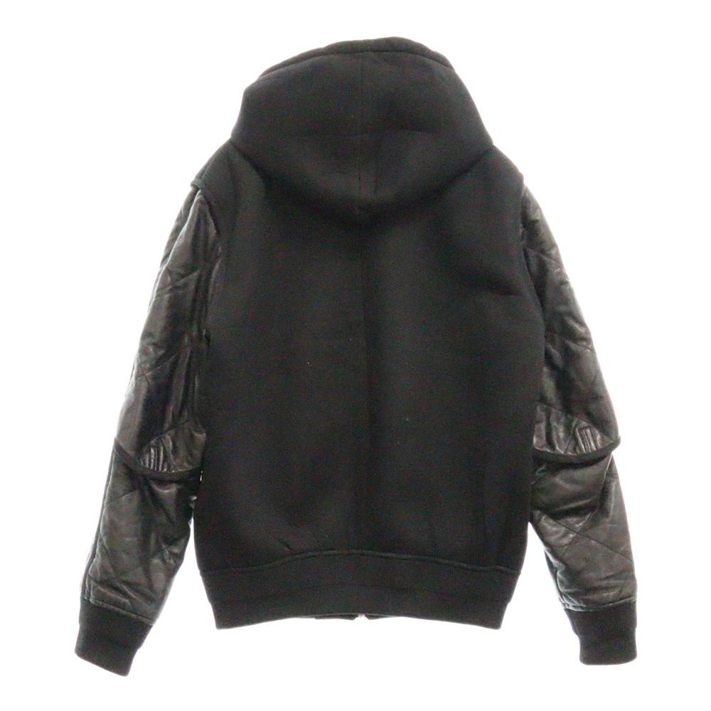 GIVENCHY (ジバンシィ) 19AW レザー切り替え フーデッド ジップアップ 