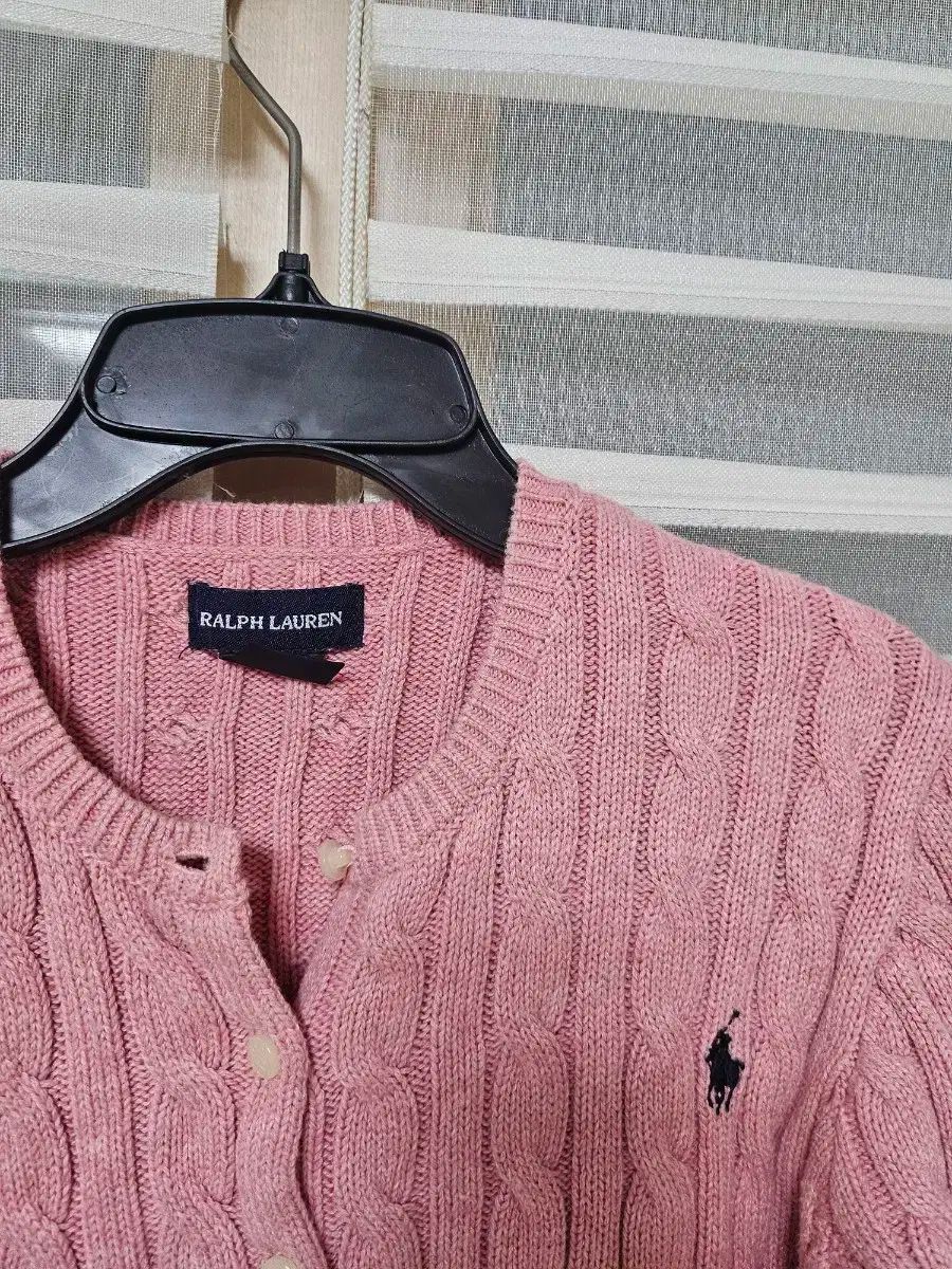 ポロラルフローレン ピンク ケーブルニット カーディガン 14 y