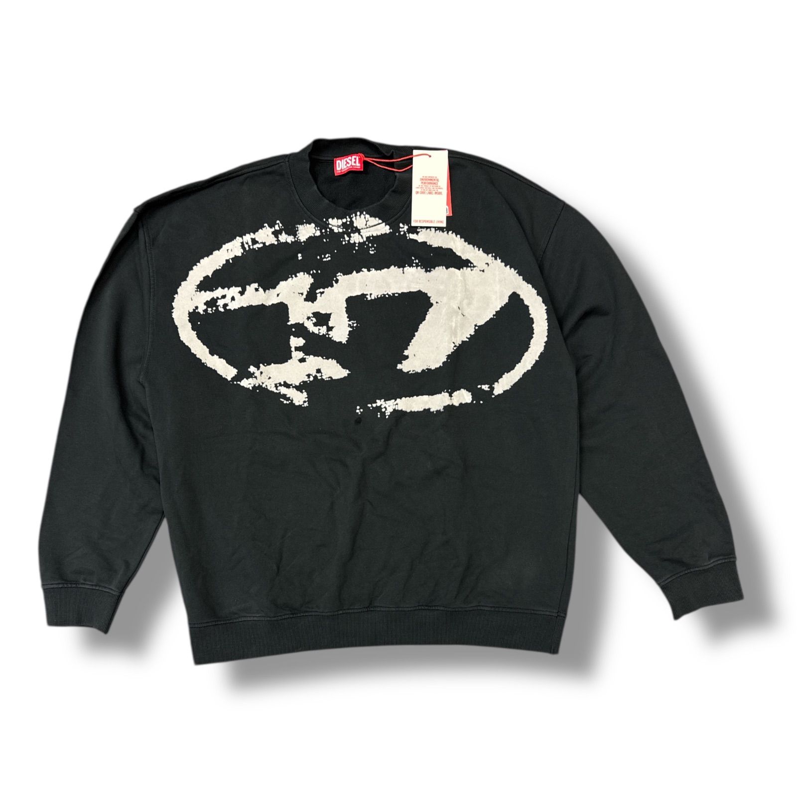 未使用品 DIESEL 24AW フロッキーオーバルDロゴスウェット