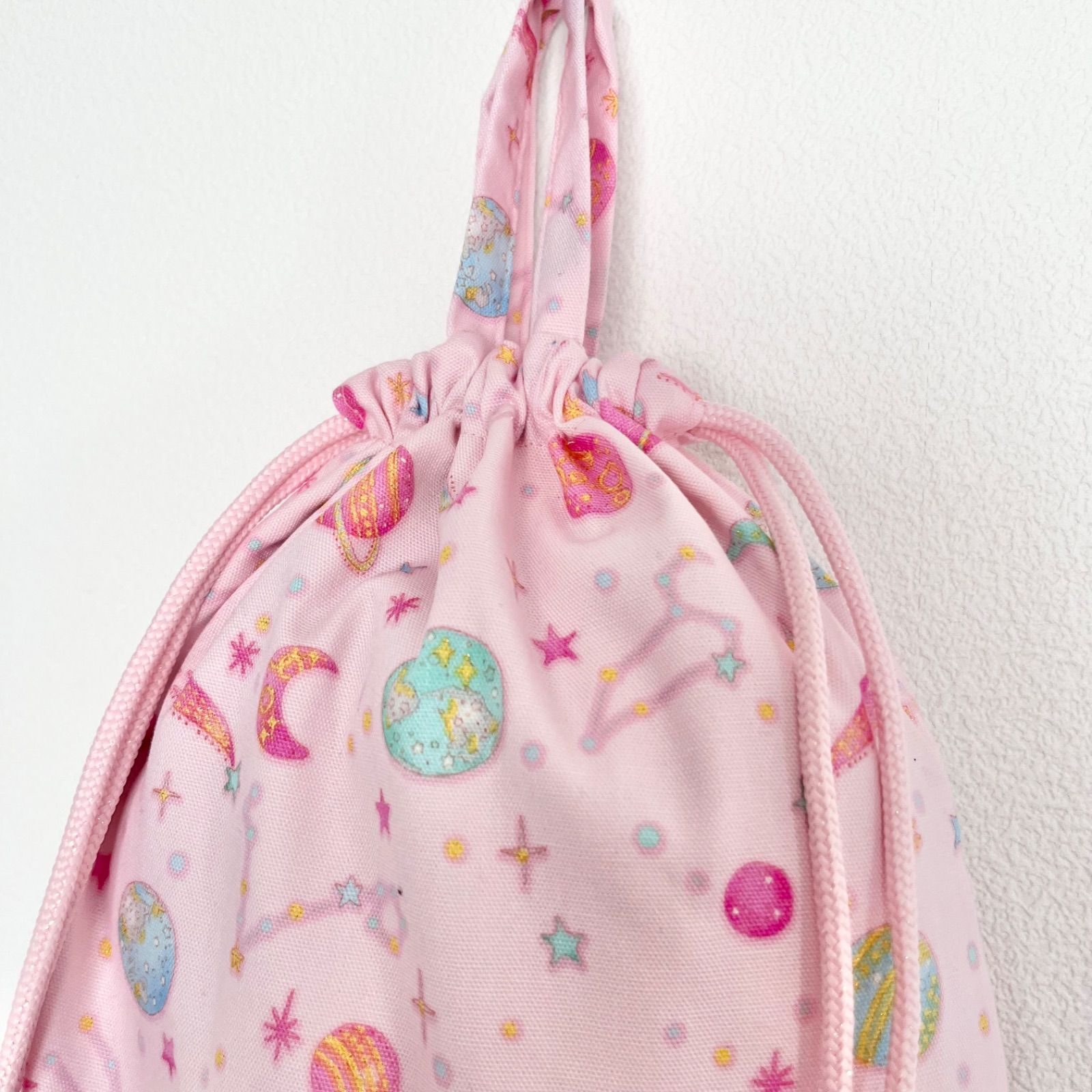 ちょこページ 入園グッズ 入学グッズ 星柄 ストライプ ハンドメイド サイズが選べる星柄(ストライプ)の巾着、【入園・入学】男の子