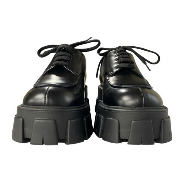 PRADA モノリスレザーシューズ　サイズ8 （27cm） 美品】プラダ PRADA モノリス レースアップ シューズ レザー 厚底
