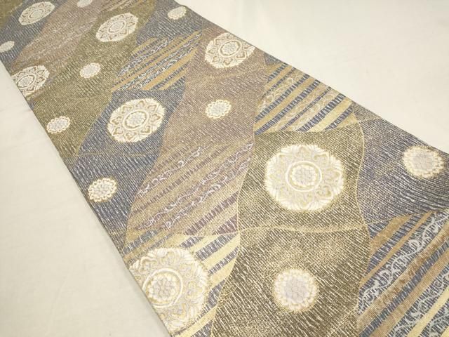 平和屋着物両面 全通柄袋帯 鱗文 金銀糸 やまと誂製 正絹