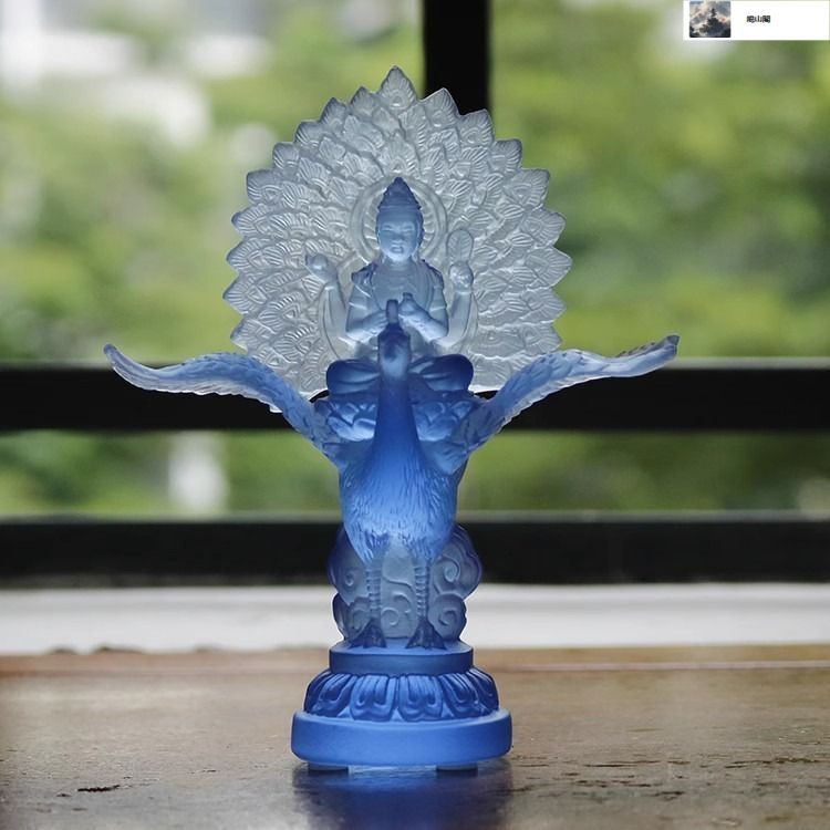 青と金の孔雀の置物 青と金の孔雀の置物 置物 オブジェ