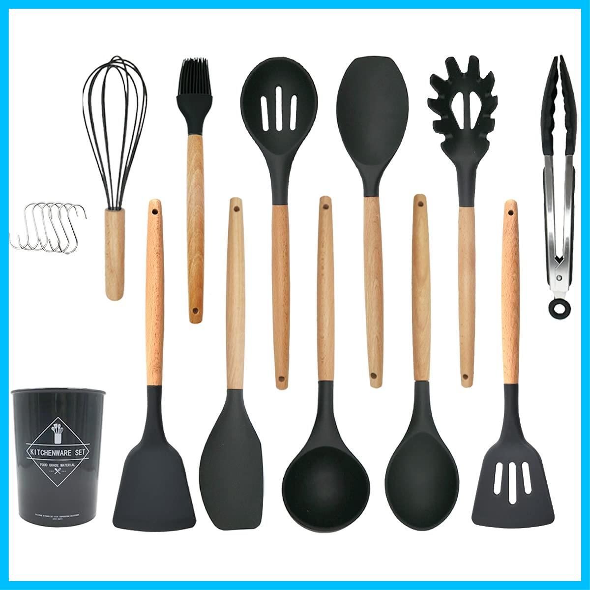 商品 12点|9点セット 調理器具 一人暮らし 台所用品 新居祝い セット 母の日プレゼント 耐熱 耐久性 木製ハンドル キッチンツール 和洋中料理に適用 抗菌 傷つかない kano フライ返し おたま トング スプーンなど hiino オシャレ配色