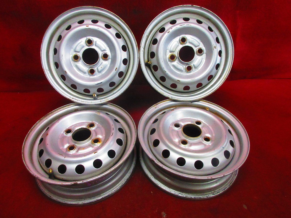 スチール ホイール 4本 ホンダ 純正 12×3.50B 4穴 PCD 100 40 ハブ径 56 アクティ トラック バン バモス ホビオ◆51985H