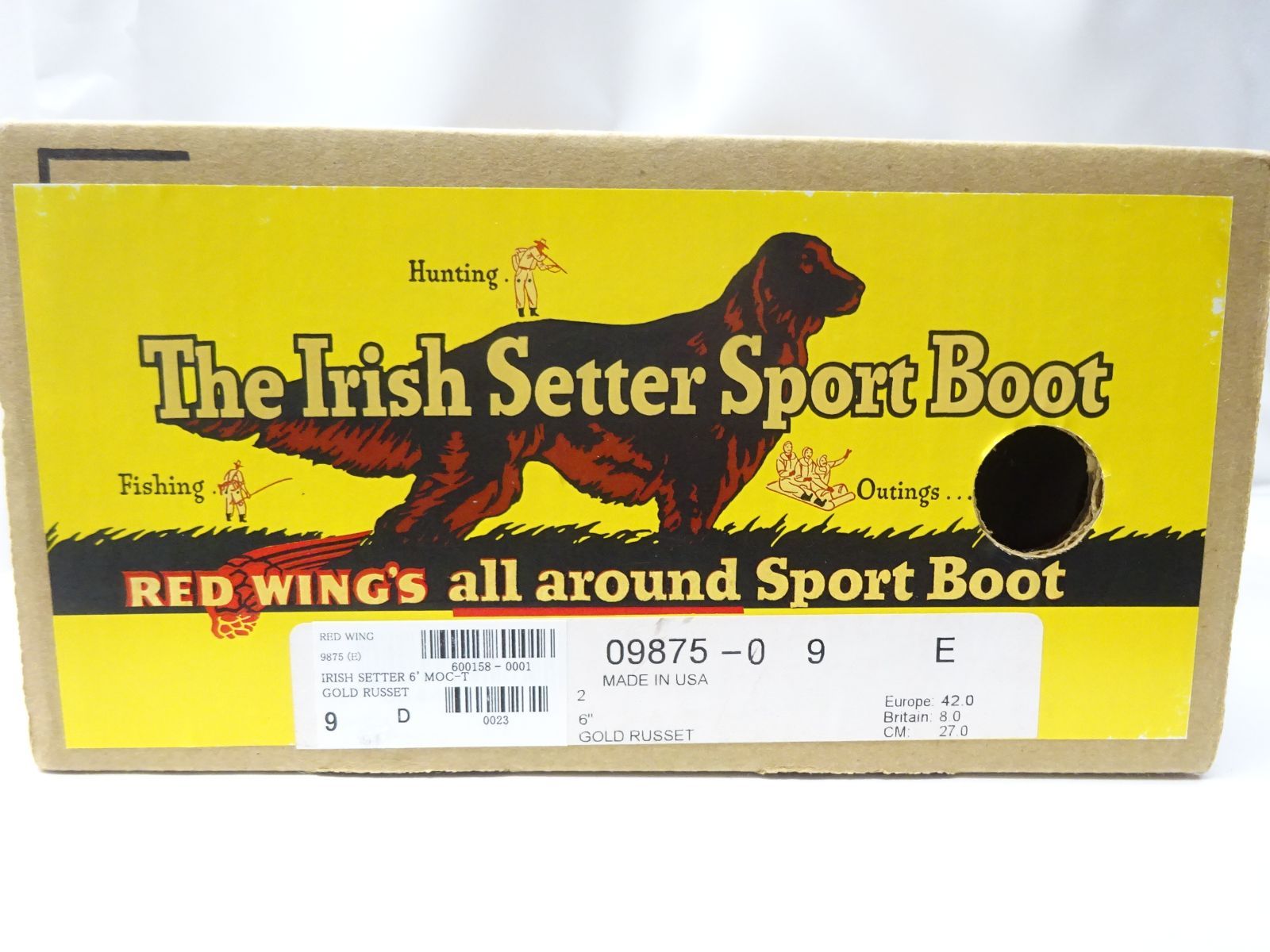 お見逃しなく！ 9 E レッドウィング 9875 アイリッシュ セッター ゴールドラセット 6モックトゥ 27.0cm ブーツ