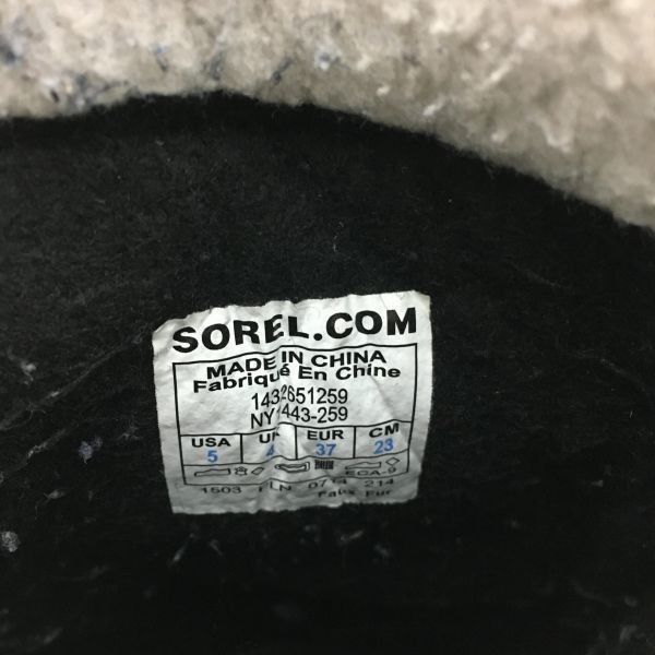 良品 SOREL/ソレル サイズ23.0cm 本革仕様 高級スノーブーツ ライナー 