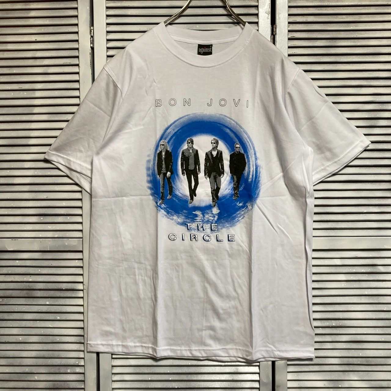 ボンジョビ BONJOVI T 白 バンド ミュージック ロック ツアー