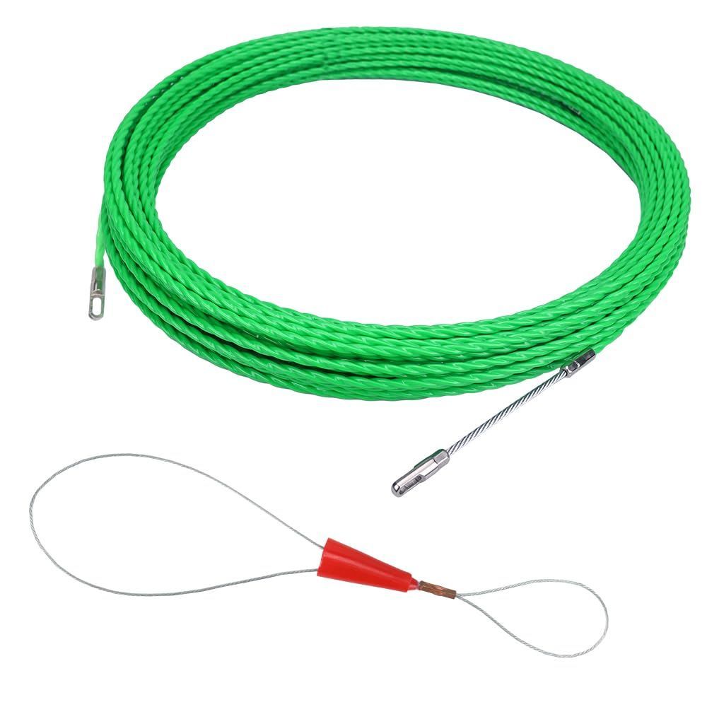 数量 入線ワイヤー 30m ロッド径4.5mm スチール製 通線工具 スリムヘッド 湾曲タイプ 防水加工 通線ワイヤー