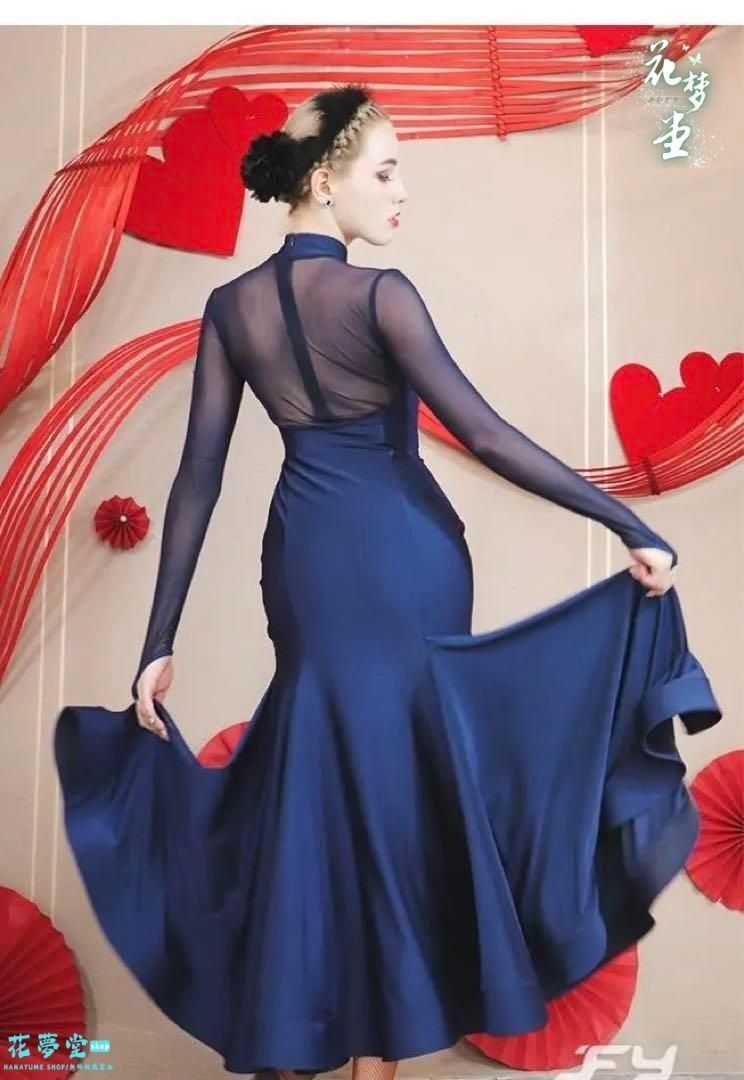 25年新作 新品未使用ラテンダンス　ダンスウェア　モダンダンスドレス　競技ドレス　社交ダンスドレス 撮影会 舞台 イベント 花夢堂-143