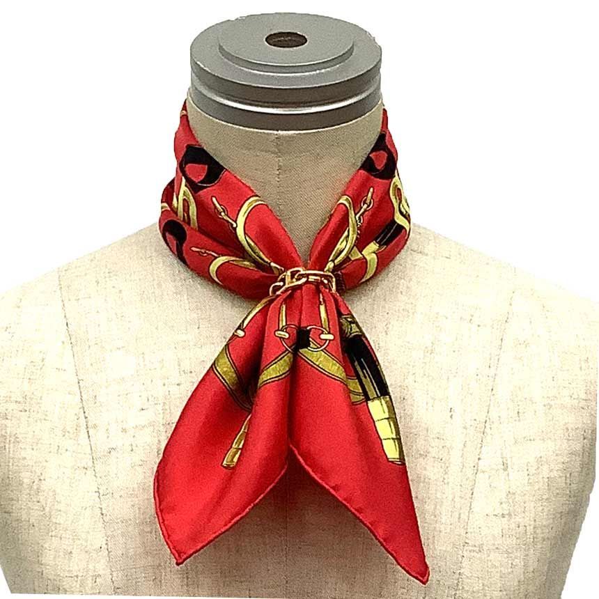 HERMES エルメス カレ45 スカーフ Eperon d or エプロンドール 黄金の拍車 レッド 赤 aq12114