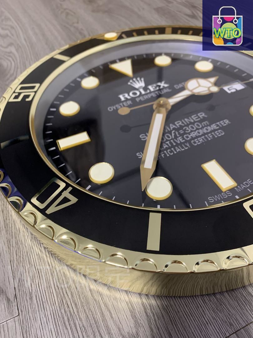 サブマリーナ　ブラック掛け時計　非売品 ロレックス ROLEX 掛け時計 サブマリーナブラック-WTO輸入1