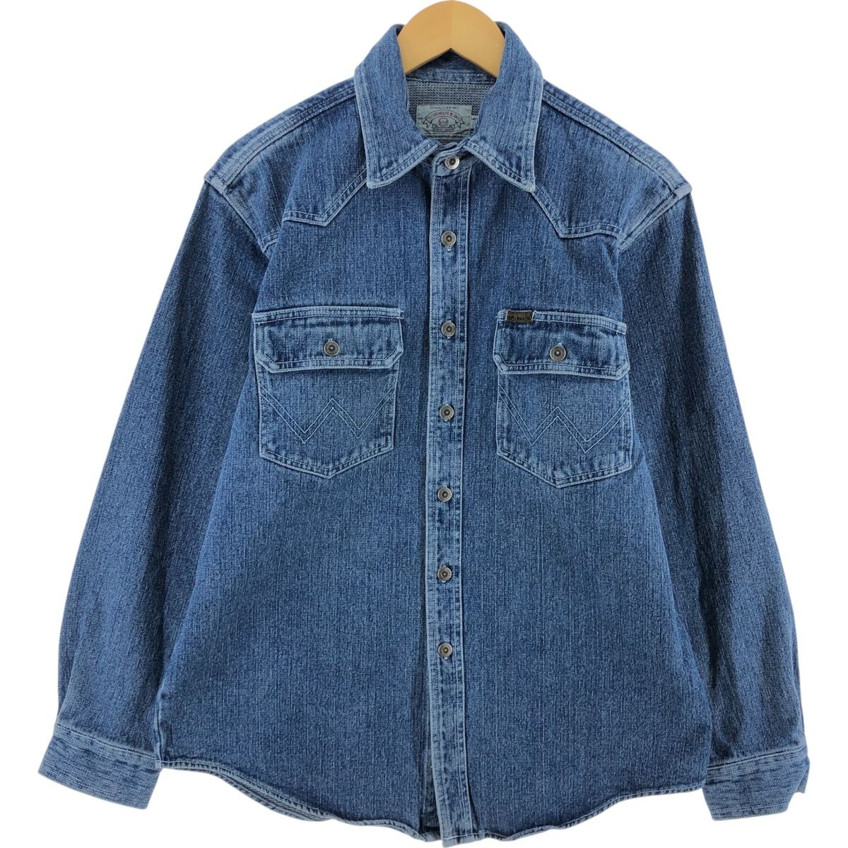 古着 ジョルジオアルマーニ Giorgio Armani JEANS 長袖 デニムシャツ イタリア製 メンズM相当/eaa515140